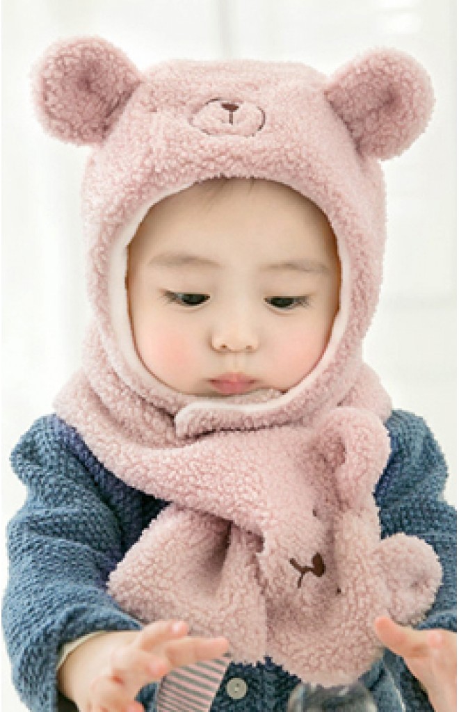 เซ็ตหมวกกันหนาวเด็กหมีน้อยขนฟูน่ารัก มาพร้อมผ้าพันคอ GZMM เซ็ตหมวกกันหนาวเด็กหมีน้อยขนฟูน่ารัก มาพร้อมผ้าพันคอ GZMM