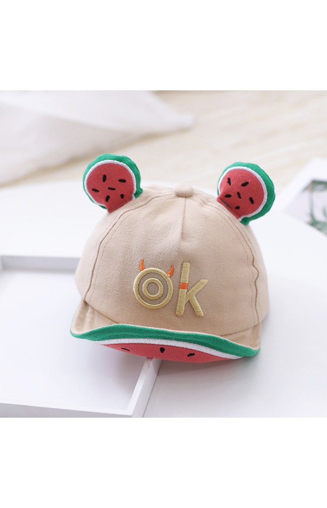 หมวกแก๊ปผลไม้ ด้านหน้าปักอักษร ok
