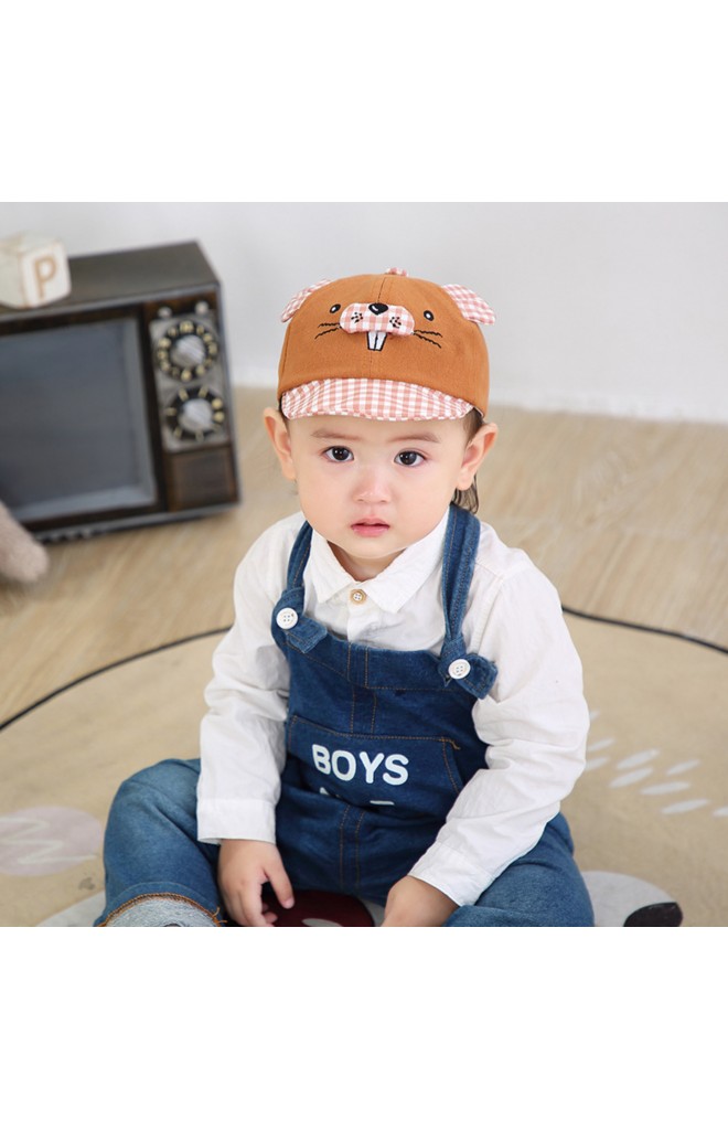 หมวกแก๊ปสิงโตทะเล แต่งหูและปีกลายตาราง