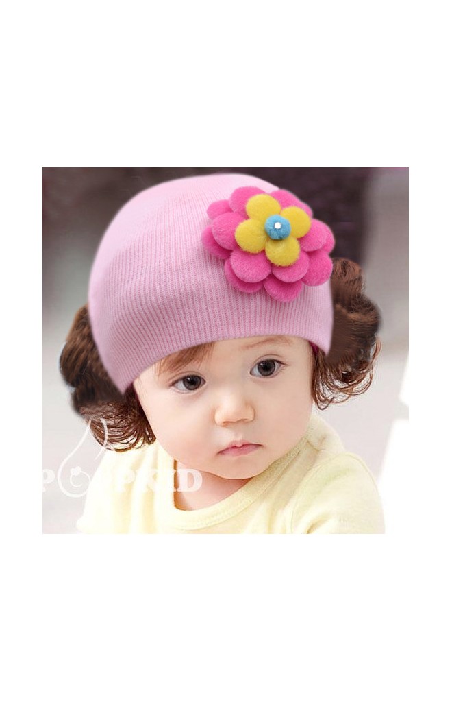 หมวกปอยผมแต่งดอกไม้สีสดใส