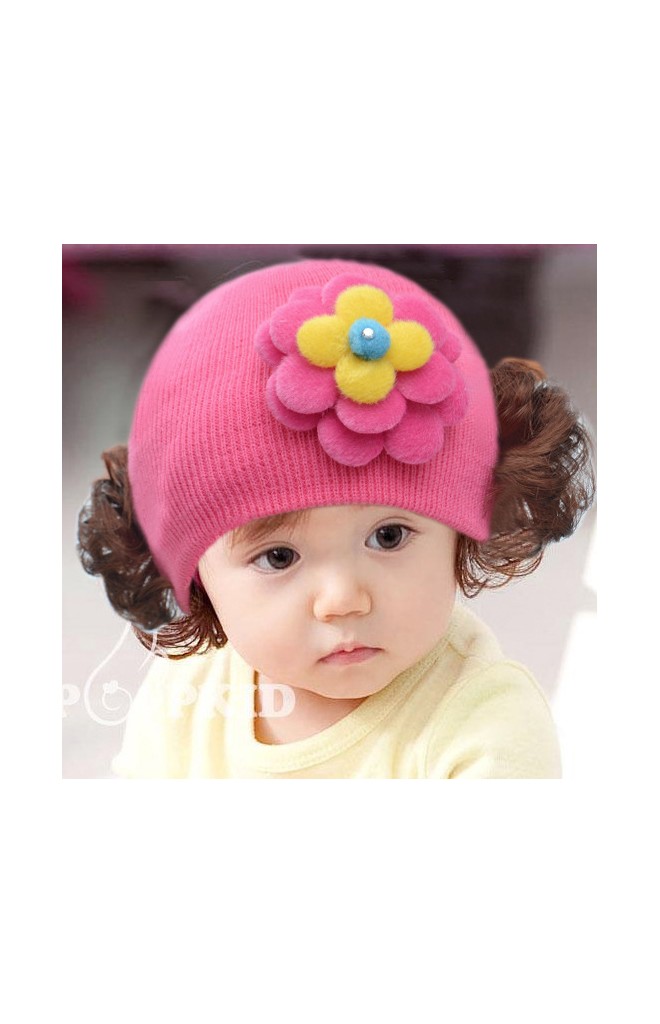 หมวกปอยผมแต่งดอกไม้สีสดใส