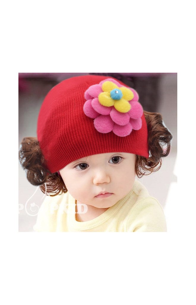 หมวกปอยผมแต่งดอกไม้สีสดใส