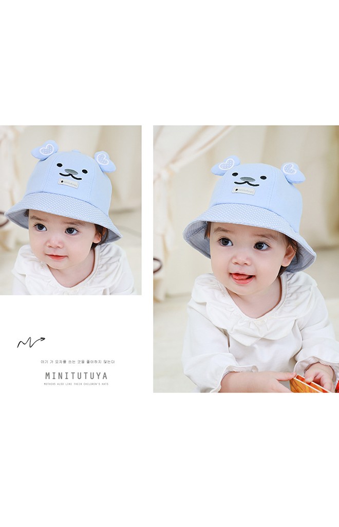 หมวก Bucket หมีน้อย หูรูปหัวใจ TUTUYA