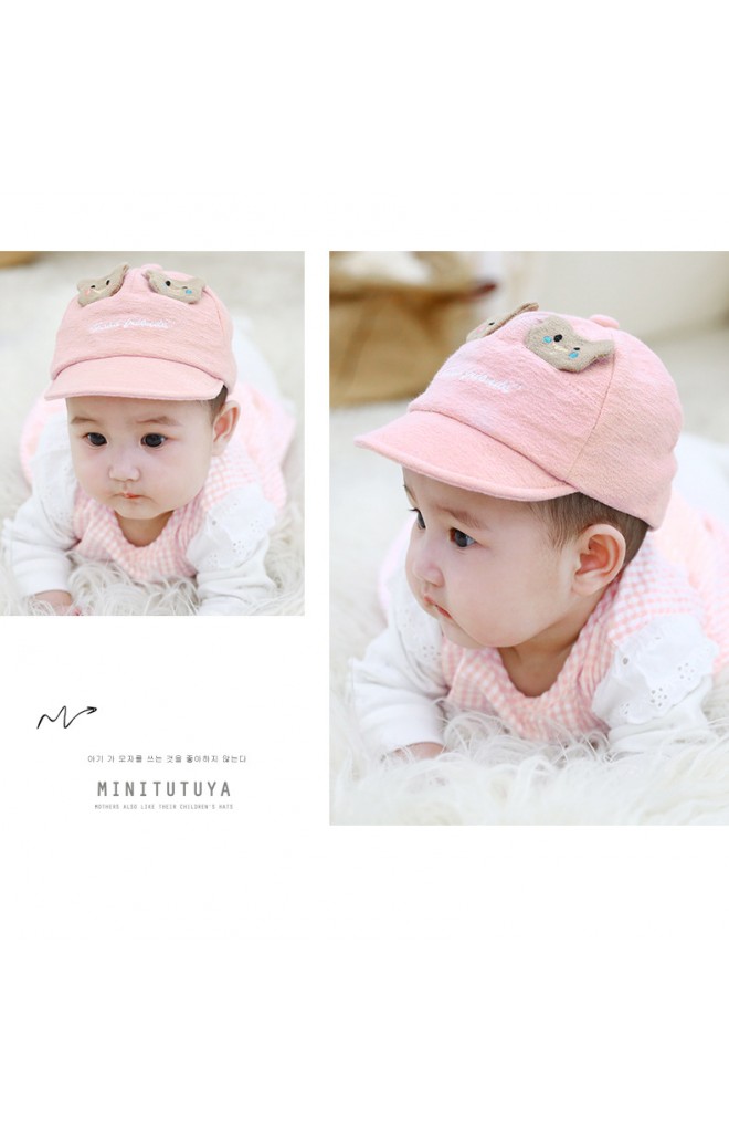 หมวกแก๊ปเด็กเล็กแต่งหูหน้าหมีน้อย TUTUYA