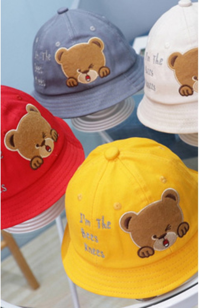 หมวก Bucket หมีน้อยปักอักษร