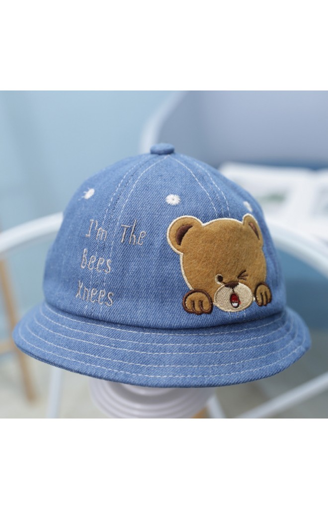 หมวก Bucket หมีน้อยปักอักษร