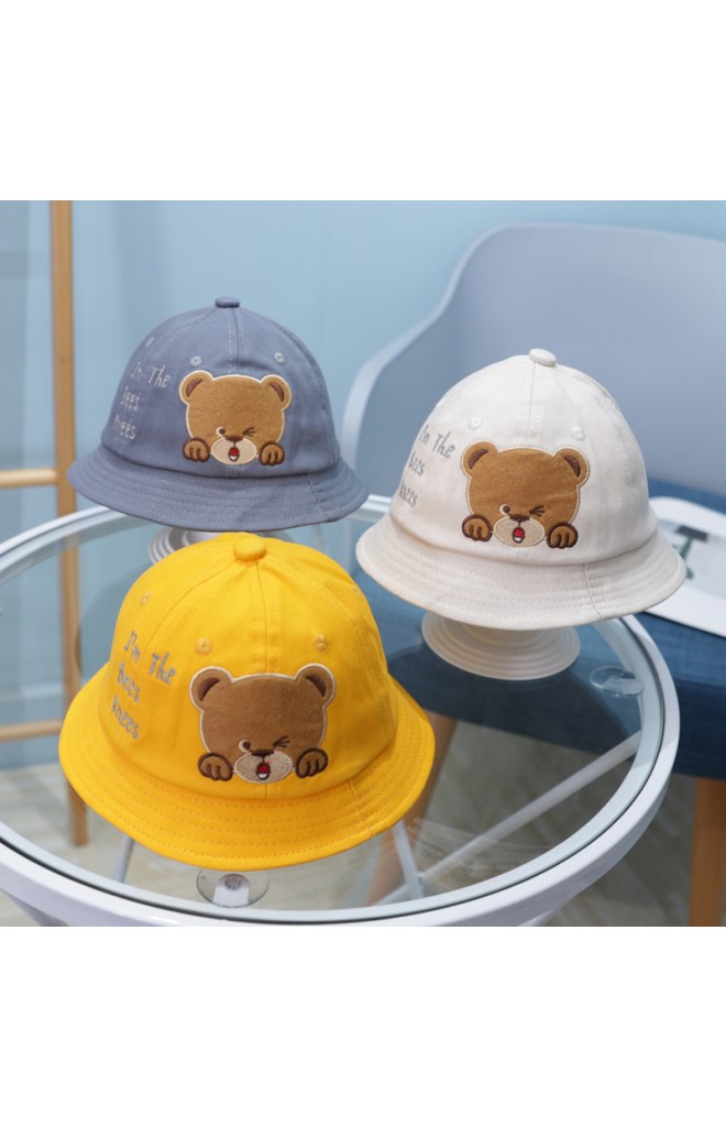 หมวก Bucket หมีน้อยปักอักษร