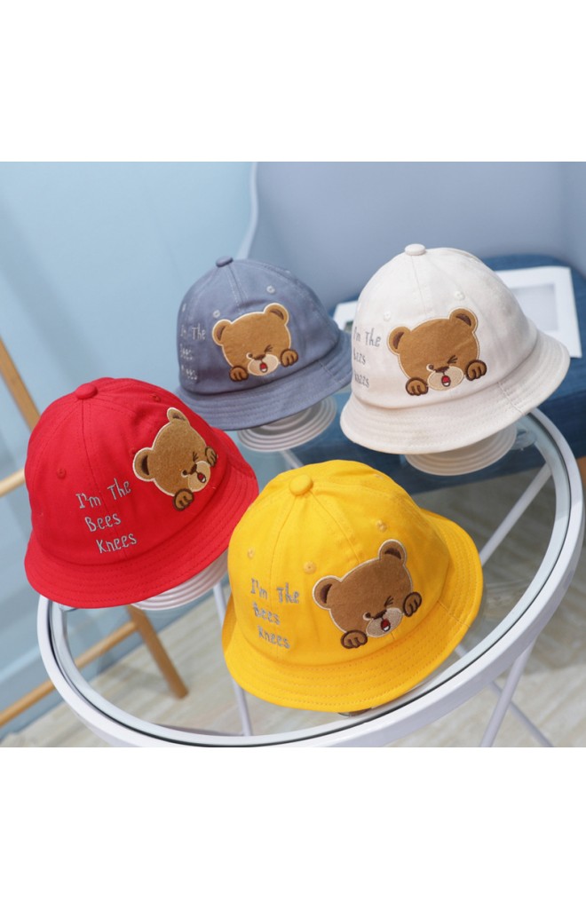 หมวก Bucket หมีน้อยปักอักษร