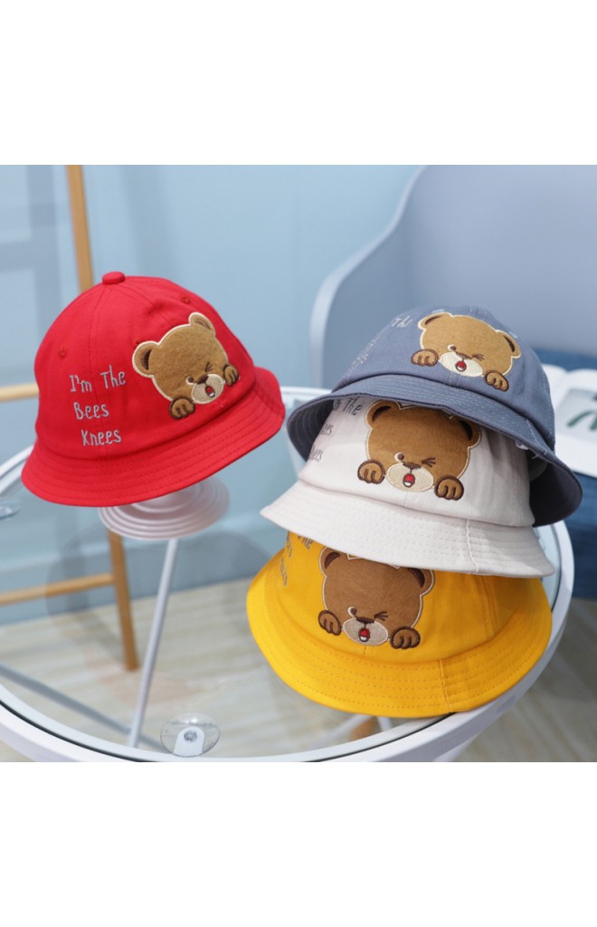 หมวก Bucket หมีน้อยปักอักษร