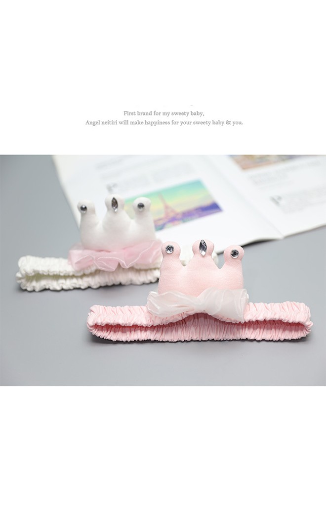 ผ้าคาดผมมงกุฎนูนใหญ่แต่งผ้าระบายหวาน Angel Neitiri