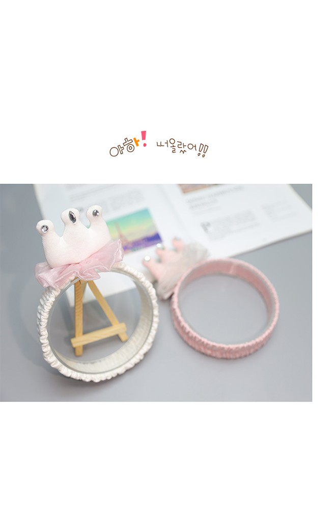 ผ้าคาดผมมงกุฎนูนใหญ่แต่งผ้าระบายหวาน Angel Neitiri