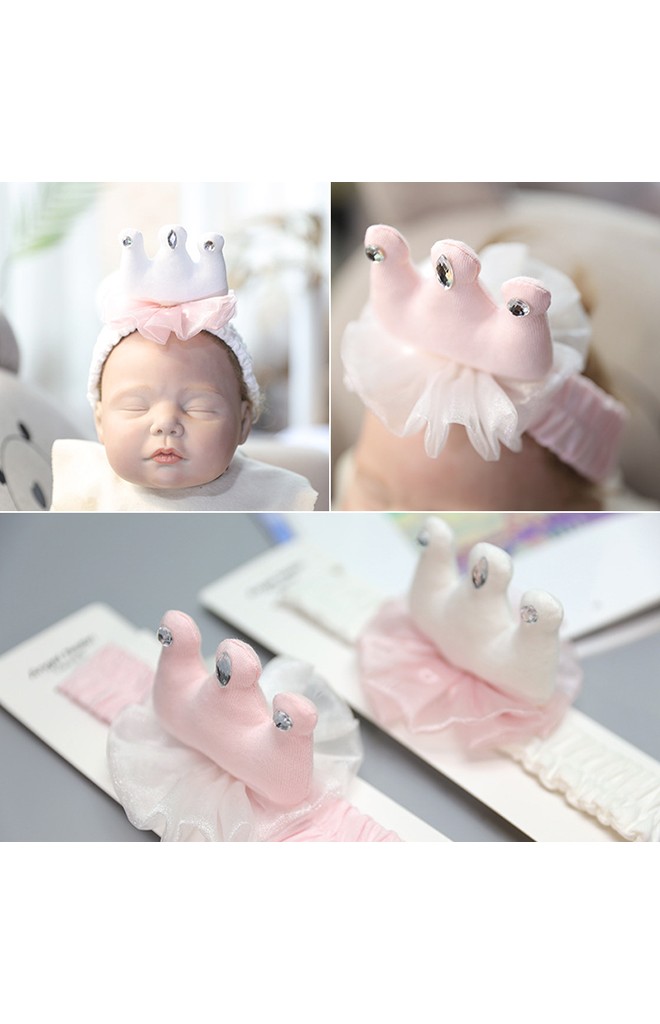 ผ้าคาดผมมงกุฎนูนใหญ่แต่งผ้าระบายหวาน Angel Neitiri