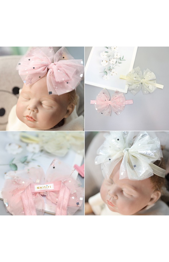 โบว์คาดผมผ้าโปร่งลายดาว จาก Angel Neitiri