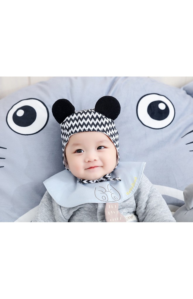 หมวกเด็กเล็กผูกคางมิกกี้ลายน่ารัก