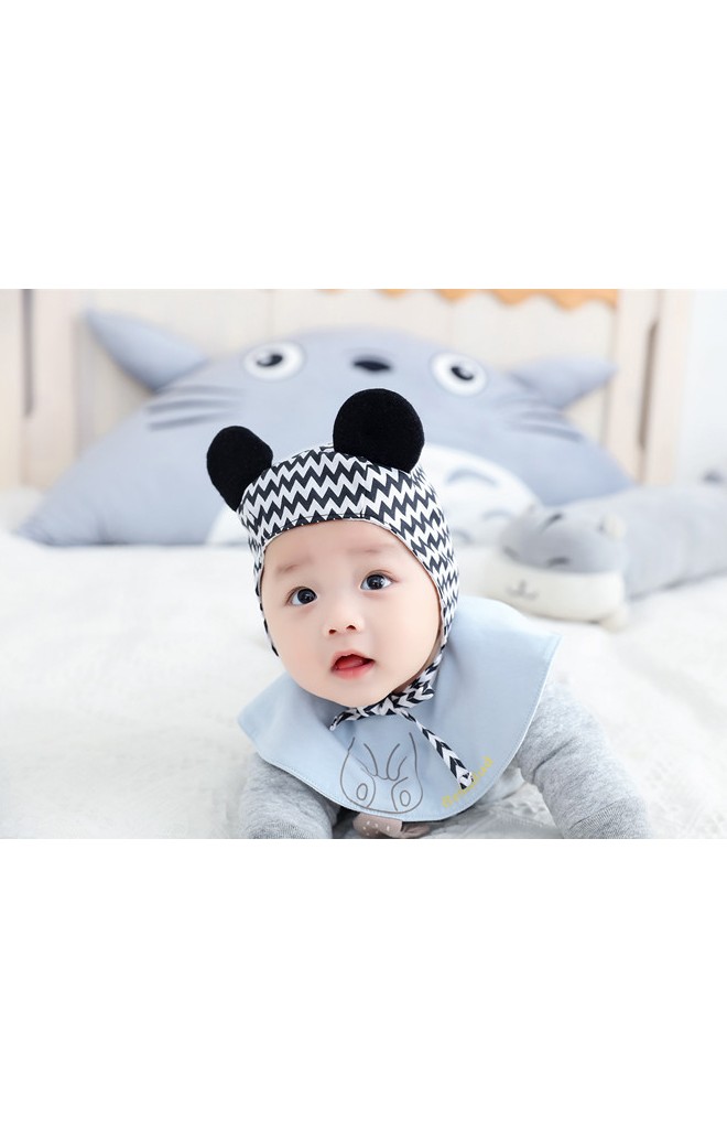 หมวกเด็กเล็กผูกคางมิกกี้ลายน่ารัก