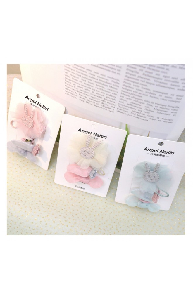 เซ็ตกิ๊บกระต่ายและยางรัดผมเด็กหญิง แพ็ค 3 ชิ้น Angel Neitiri