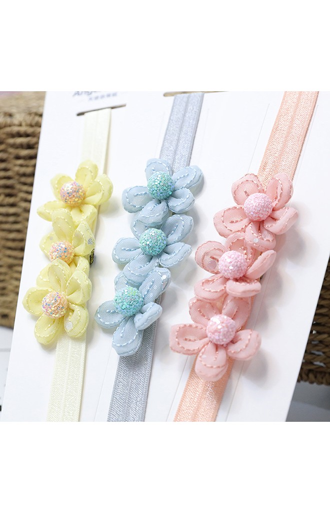 ผ้าคาดผมดอกไม้เรียง 3 ดอก Angel Neitiri
