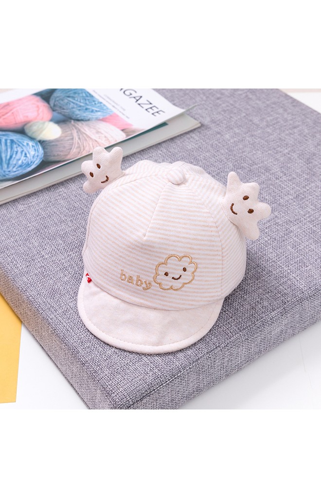 หมวกแก๊ปเด็กเล็กเมฆน้อยลายทาง ปัก baby