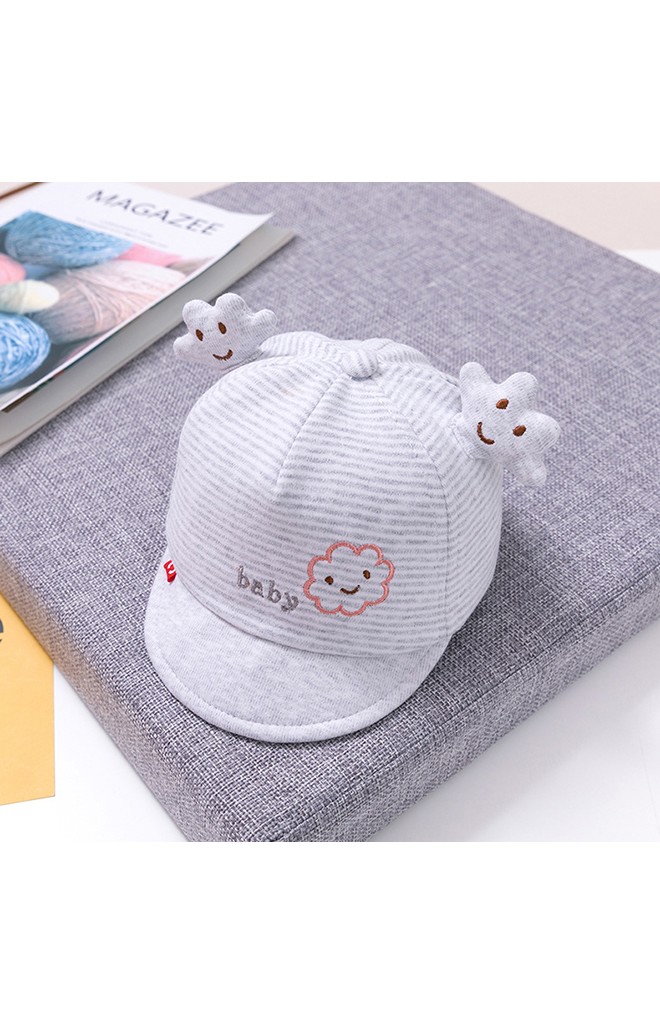 หมวกแก๊ปเด็กเล็กเมฆน้อยลายทาง ปัก baby