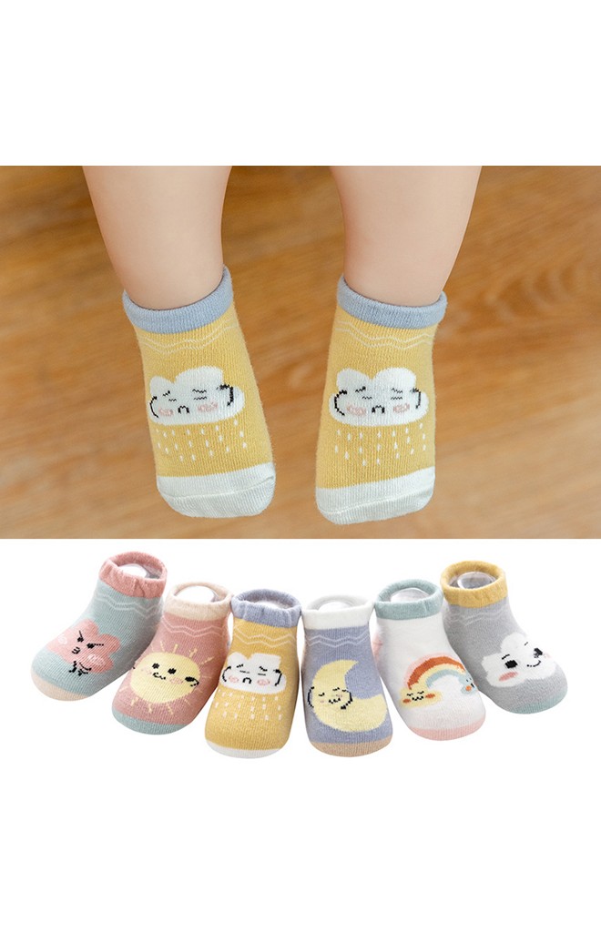 ถุงเท้าเด็กลายน่ารัก แบบข้อสั้น มีกันลื่น robibabi