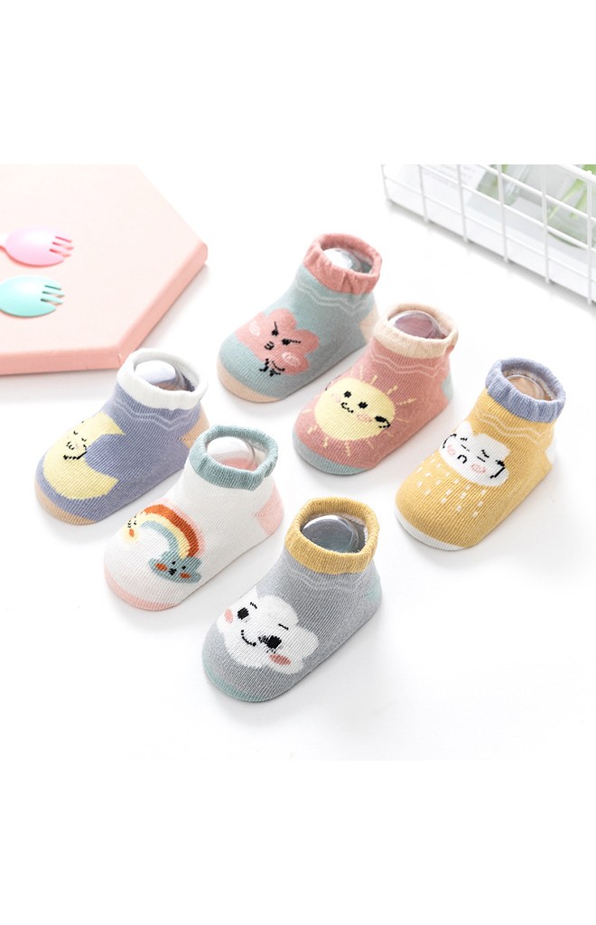 ถุงเท้าเด็กลายน่ารัก แบบข้อสั้น มีกันลื่น robibabi