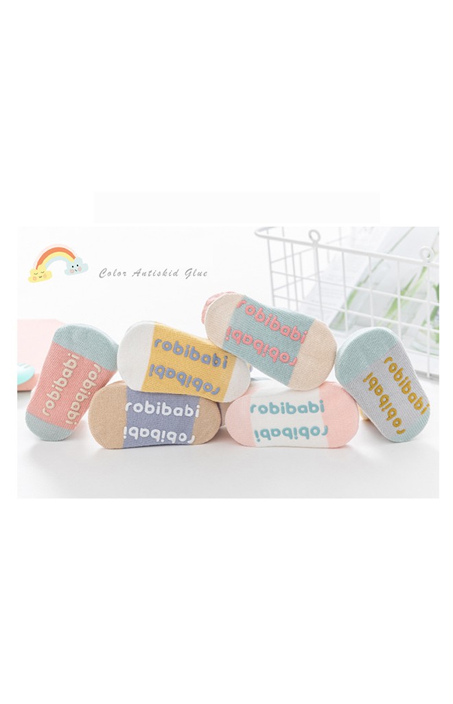 ถุงเท้าเด็กลายน่ารัก แบบข้อสั้น มีกันลื่น robibabi