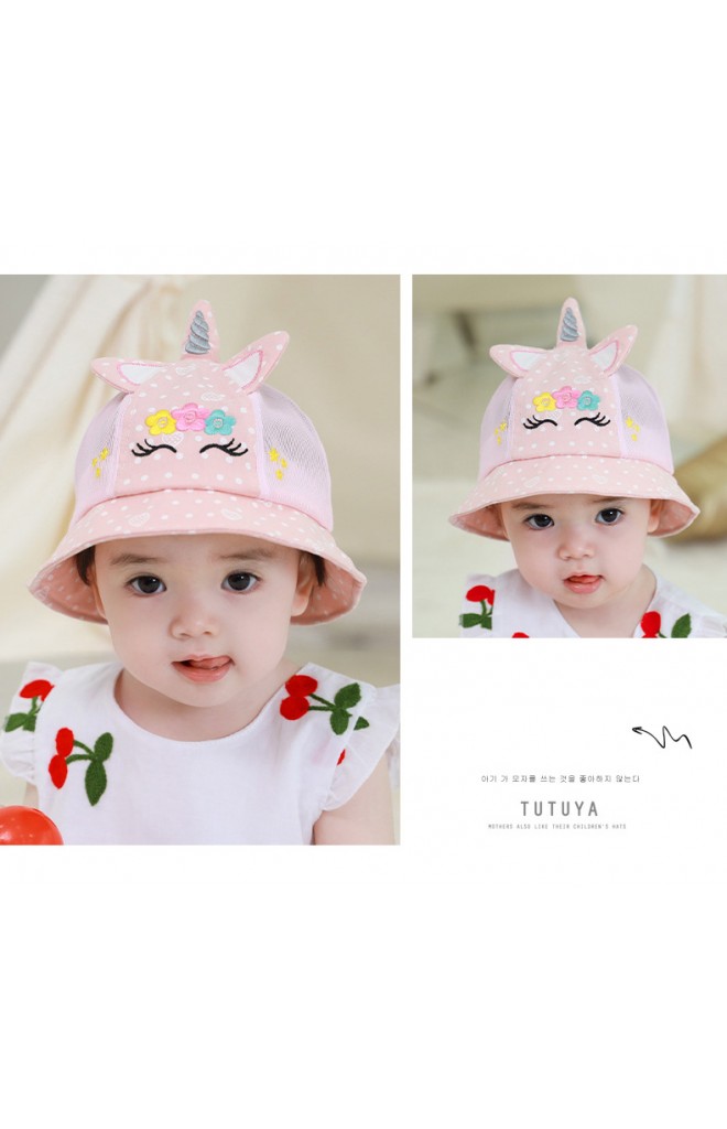 หมวกยูนิคอร์นปักดอกไม้ tutuya