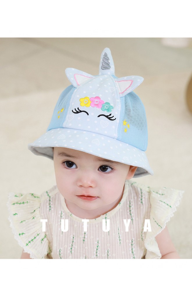 หมวกยูนิคอร์นปักดอกไม้ tutuya