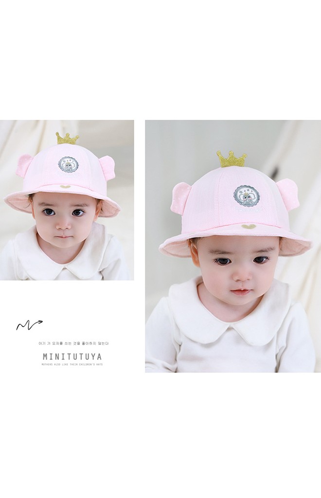 หมวกบักเก็ตช้างใส่มงกุฎ ปักหัวใจ tutuya