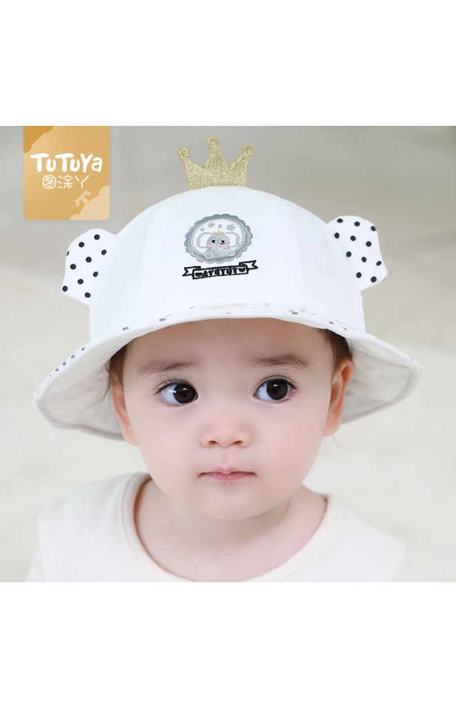 หมวกบักเก็ตช้างใส่มงกุฎ ปักหัวใจ tutuya