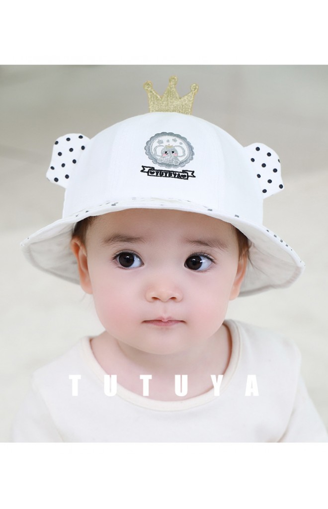 หมวกบักเก็ตช้างใส่มงกุฎ ปักหัวใจ tutuya