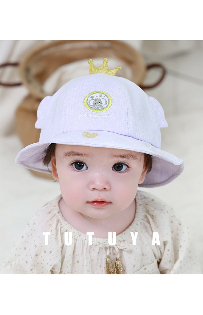 หมวกบักเก็ตช้างใส่มงกุฎ ปักหัวใจ tutuya