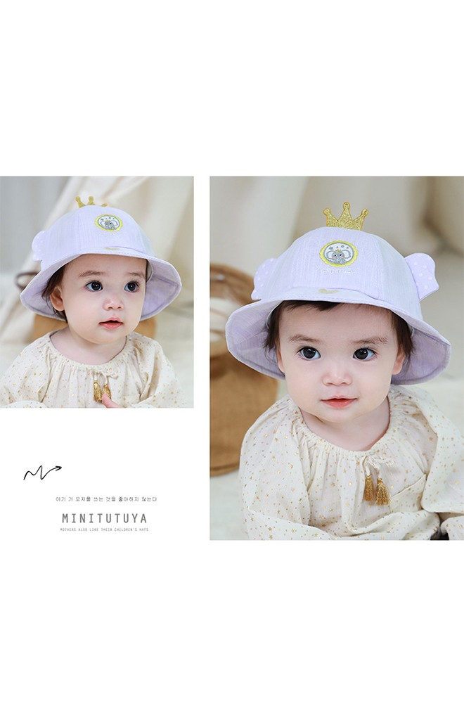 หมวกบักเก็ตช้างใส่มงกุฎ ปักหัวใจ tutuya