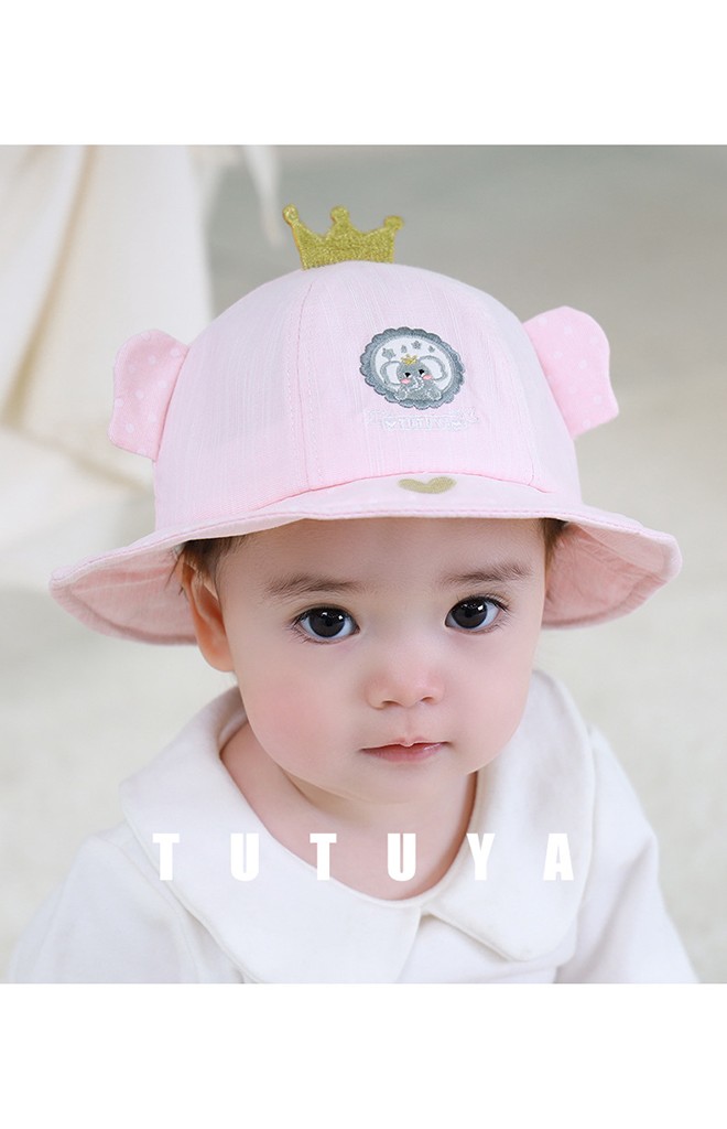 หมวกบักเก็ตช้างใส่มงกุฎ ปักหัวใจ tutuya