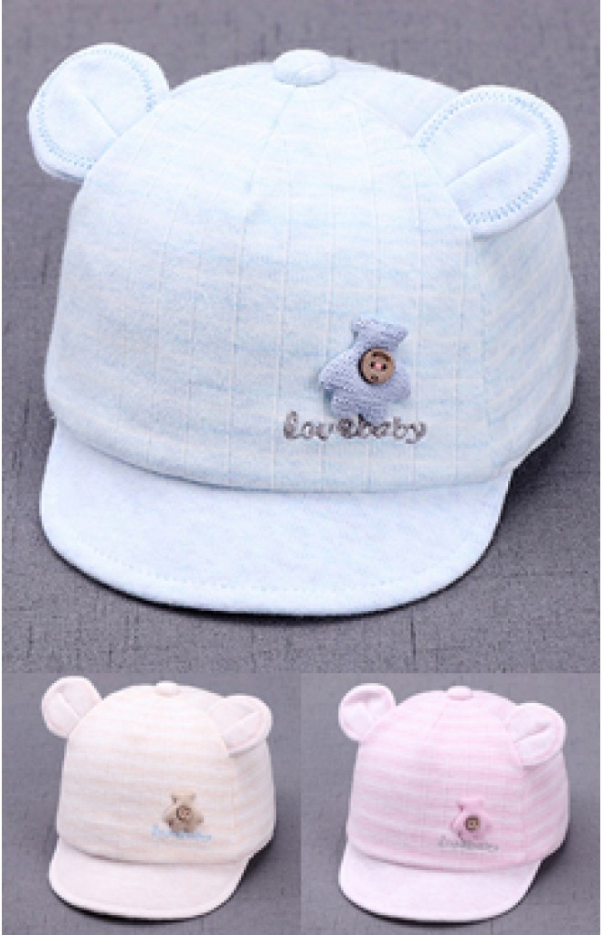 หมวกแก๊ปหมีน้อยลายตาราง love baby หมวกแก๊ปหมีน้อยลายตาราง love baby
