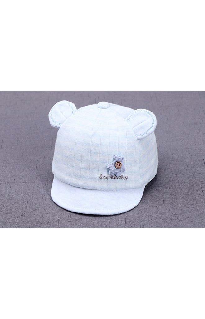 หมวกแก๊ปหมีน้อยลายตาราง love baby