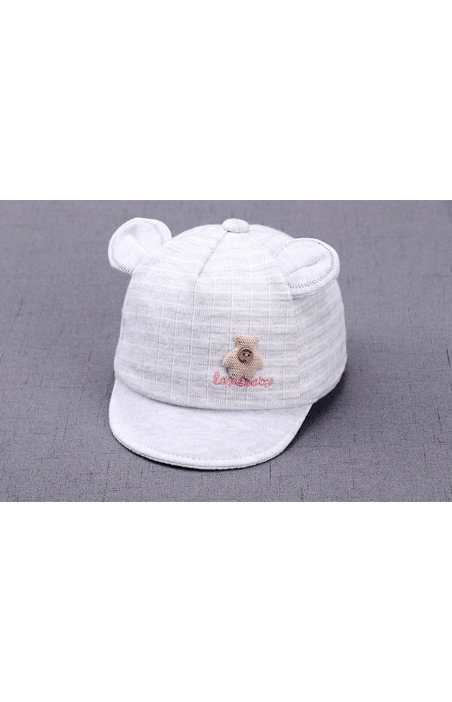 หมวกแก๊ปหมีน้อยลายตาราง love baby