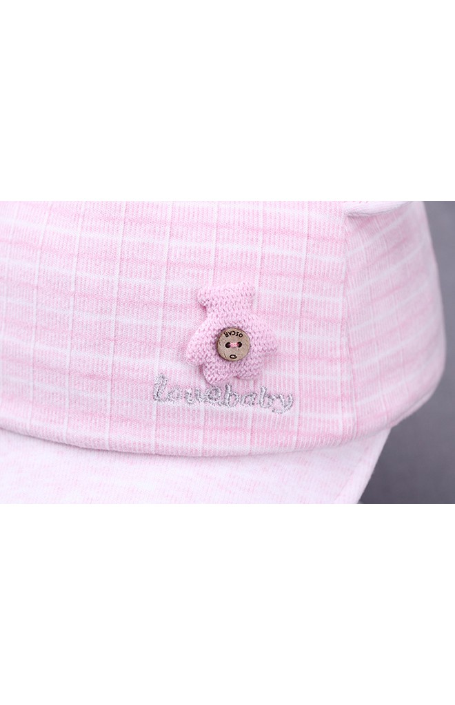 หมวกแก๊ปหมีน้อยลายตาราง love baby