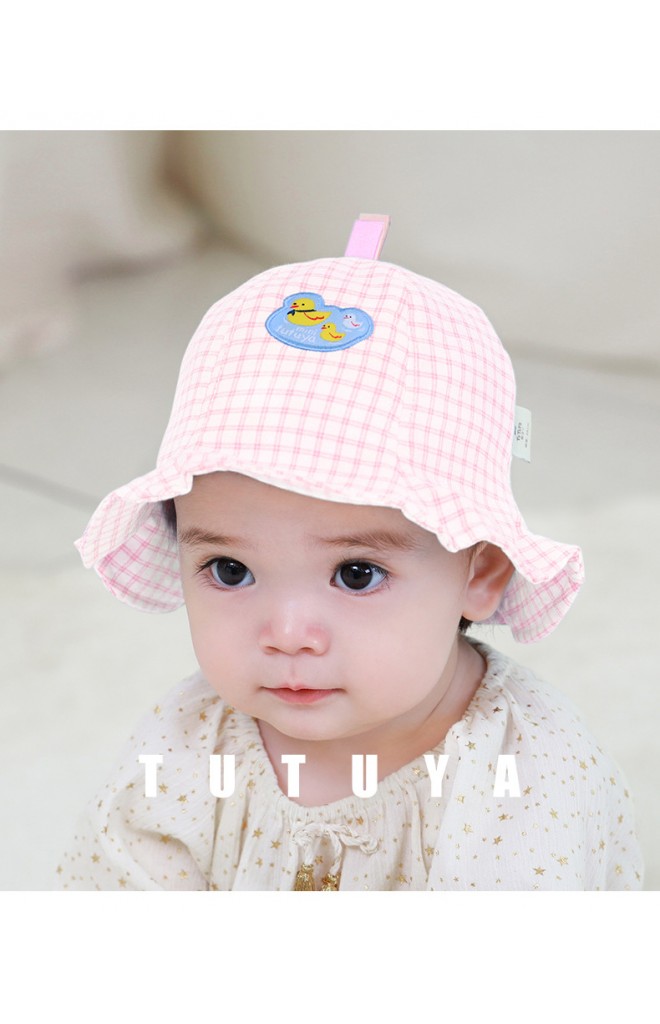 หมวกเป็ดน้อยผ้าลายตาราง tutuya