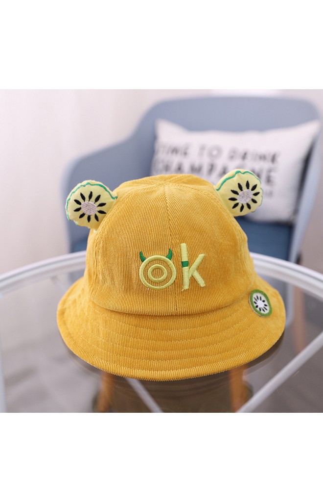 หมวก Bucket ผลไม้ ด้านหน้าปักอักษร ok