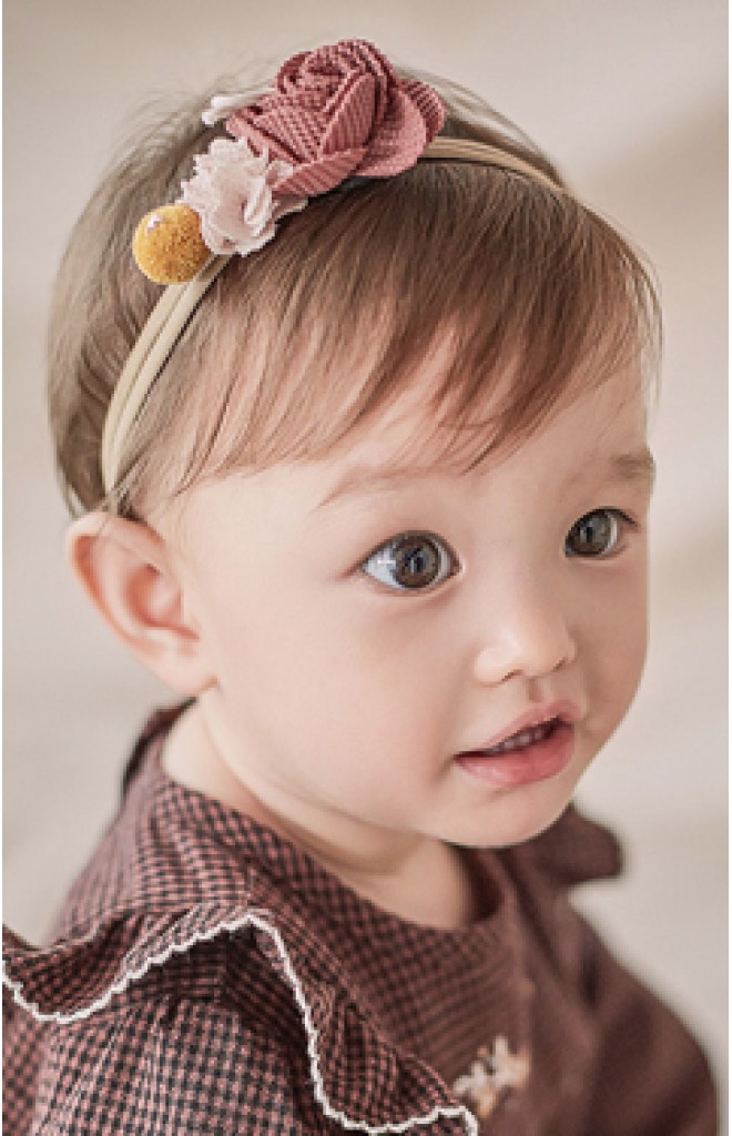 สายคาดผมดอกไม้คู่และปอมปอม สายยืดคู่ สายคาดผมดอกไม้คู่และปอมปอม สายยืดคู่