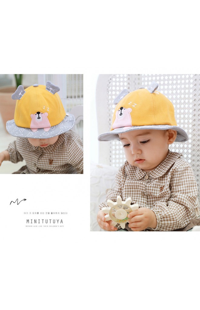 หมวกปีกรอบหมีน้อยหลับปุ๋ย tutuya