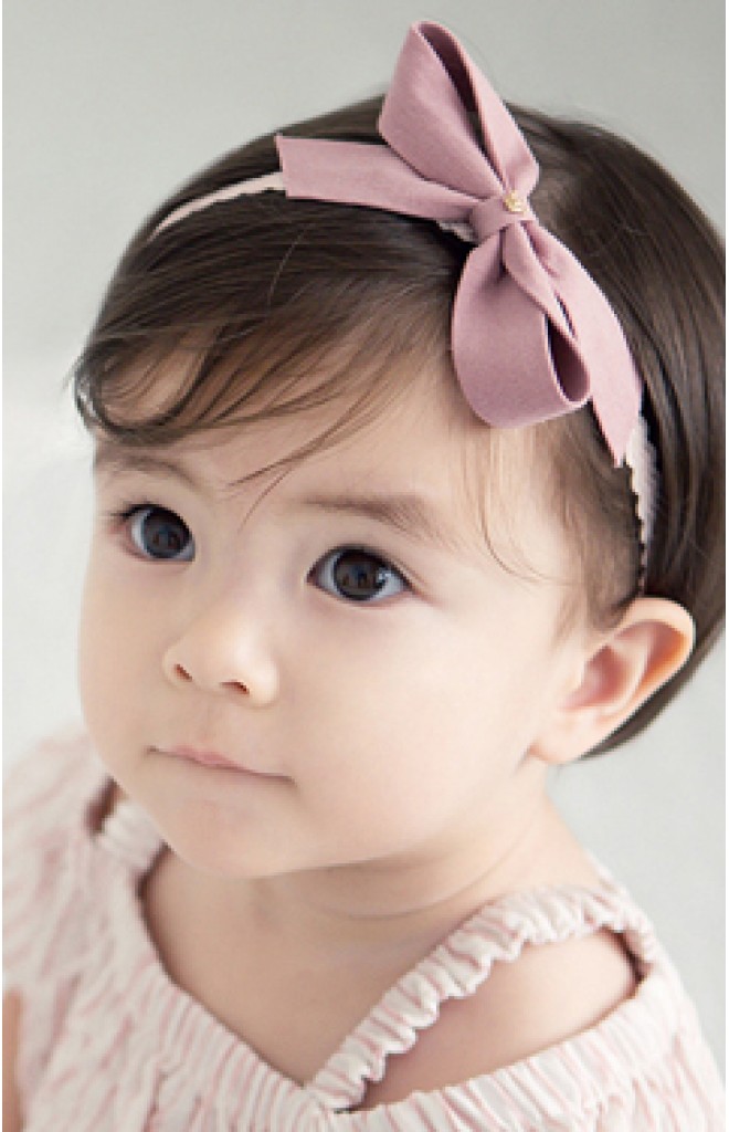 สายคาดผมโบว์สีชมพูกลีบบัว สายคาดผมโบว์สีชมพูกลีบบัว
