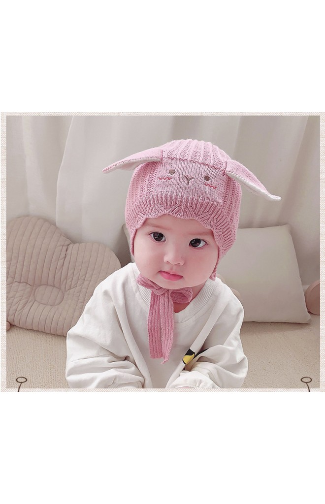หมวกไหมพรมแกะน้อยแบบผูกคาง