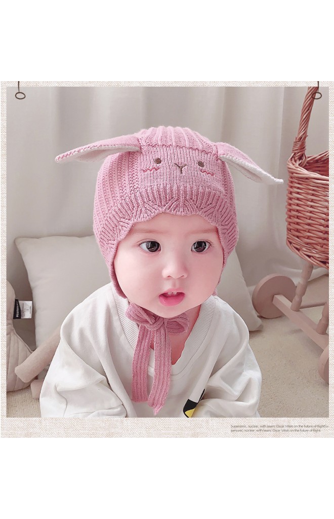 หมวกไหมพรมแกะน้อยแบบผูกคาง