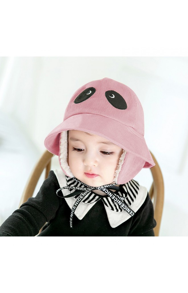 หมวกแพนด้าน่ารัก ผ้าลูกฟูก ด้านข้างมีผ้าปิดหูผ้าขน GZMM