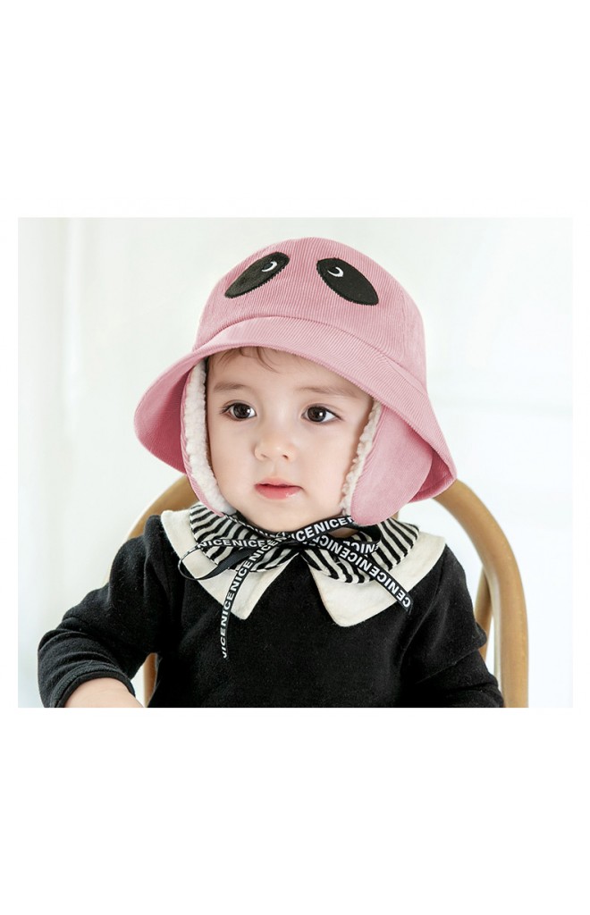 หมวกแพนด้าน่ารัก ผ้าลูกฟูก ด้านข้างมีผ้าปิดหูผ้าขน GZMM