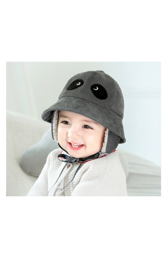 หมวกแพนด้าน่ารัก ผ้าลูกฟูก ด้านข้างมีผ้าปิดหูผ้าขน GZMM