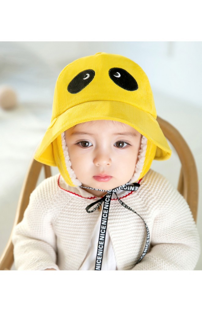หมวกแพนด้าน่ารัก ผ้าลูกฟูก ด้านข้างมีผ้าปิดหูผ้าขน GZMM