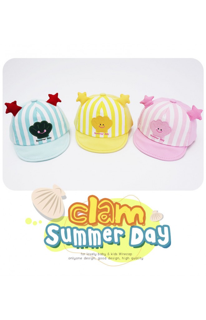 หมวกแก๊ปคอลเลคชั่น Summer Day ด้านหน้าแต่งรูปหอยเชลล์ GZMM